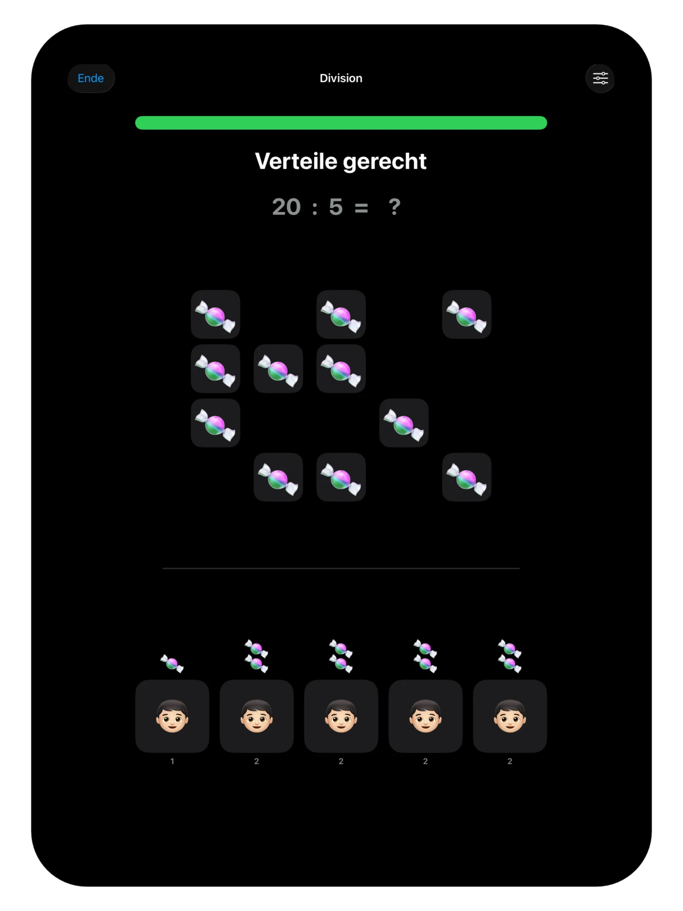 Gerecht verteilen als Division