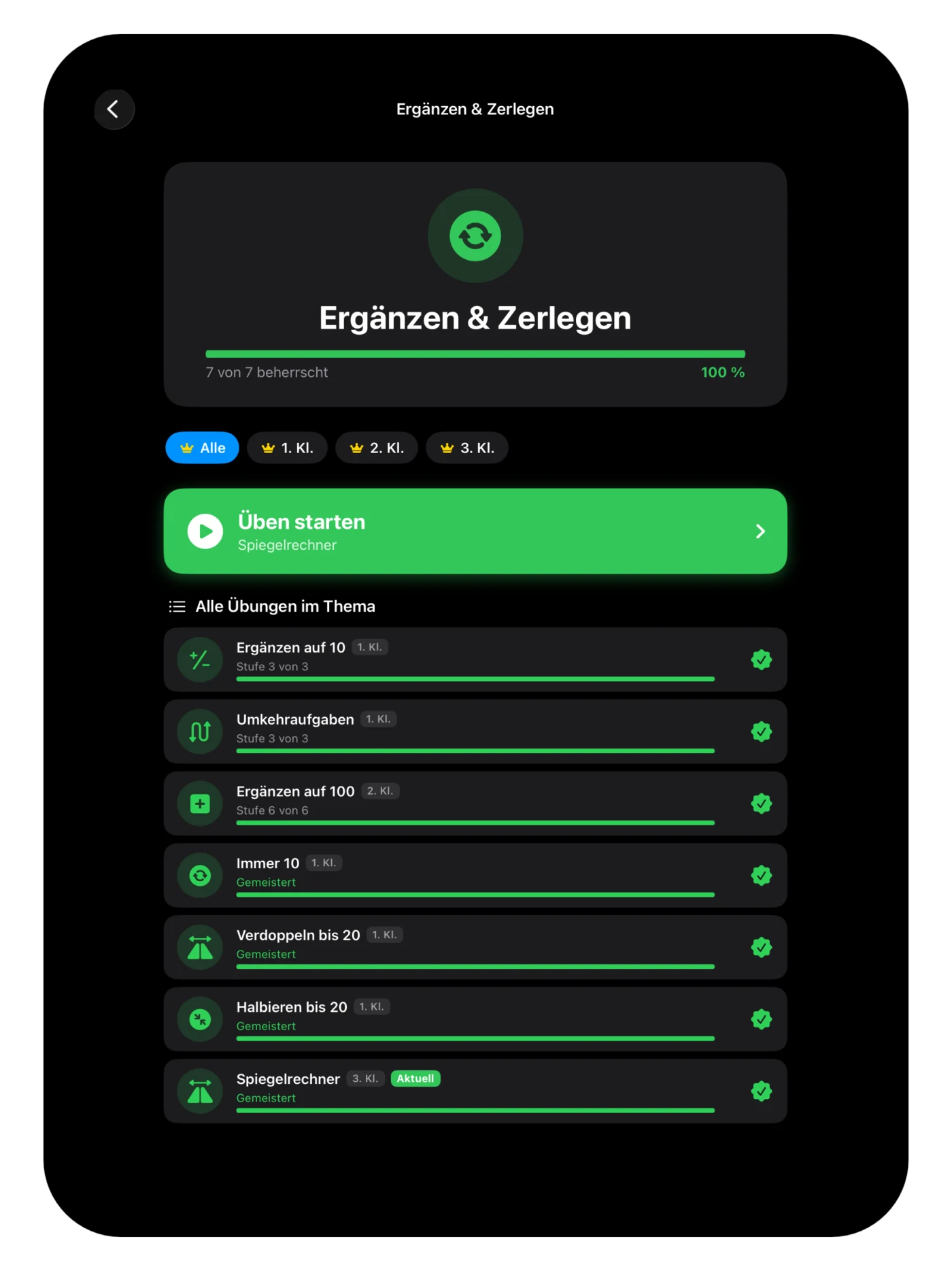 Thema Ergänzen und Zerlegen