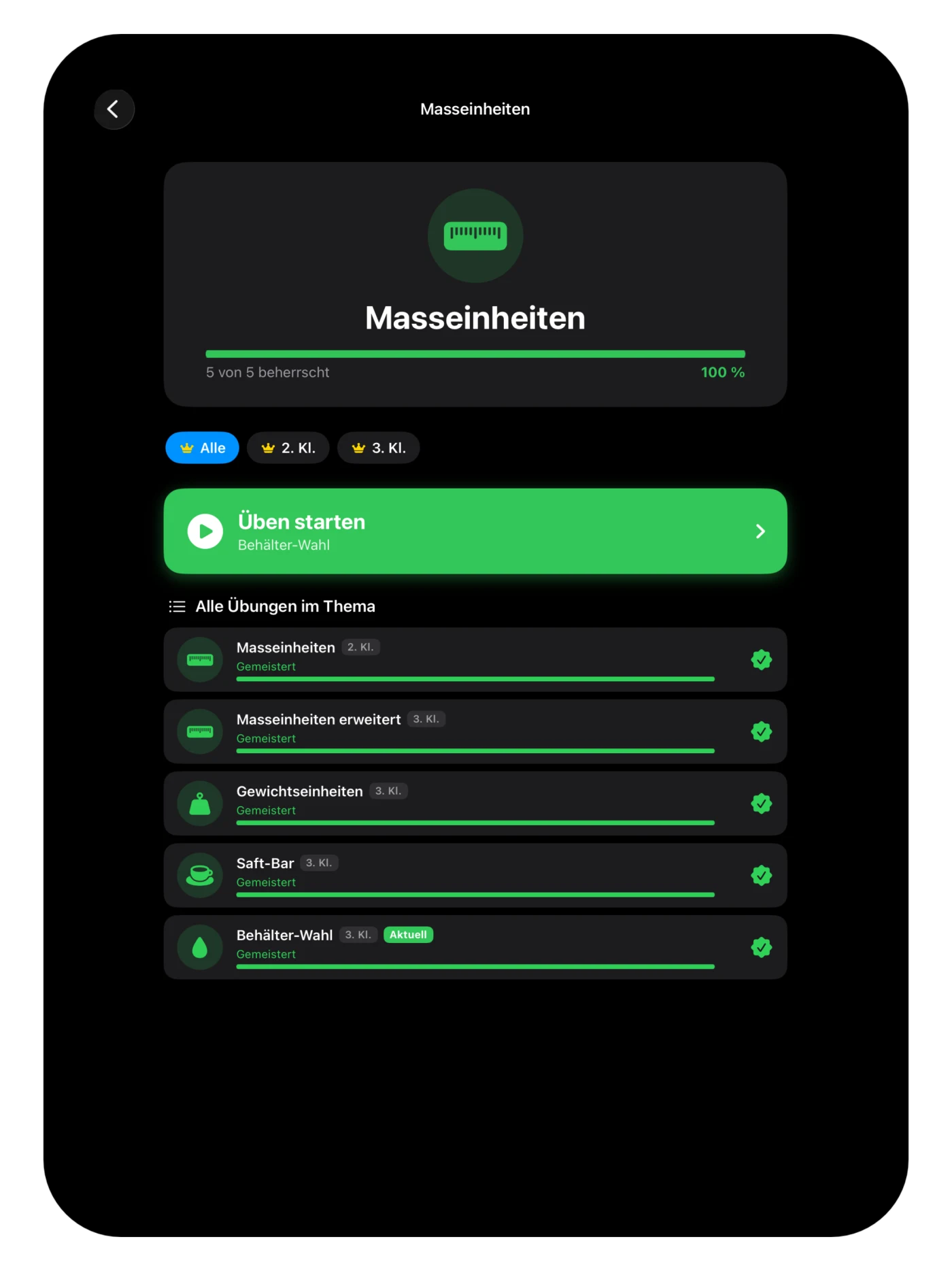 Thema Masseinheiten