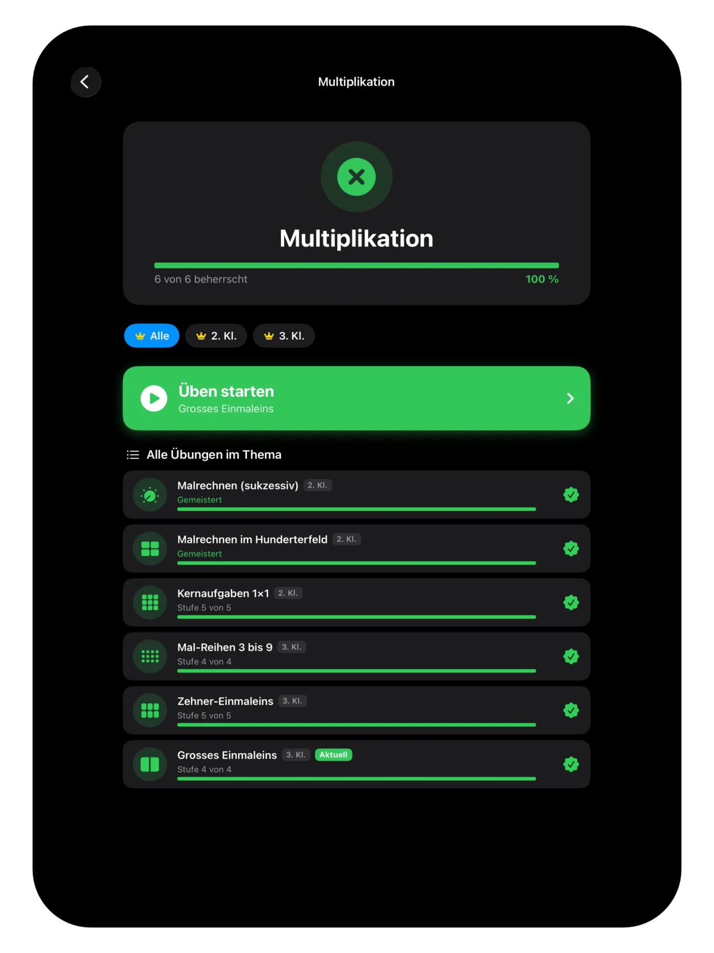 Thema Multiplikation