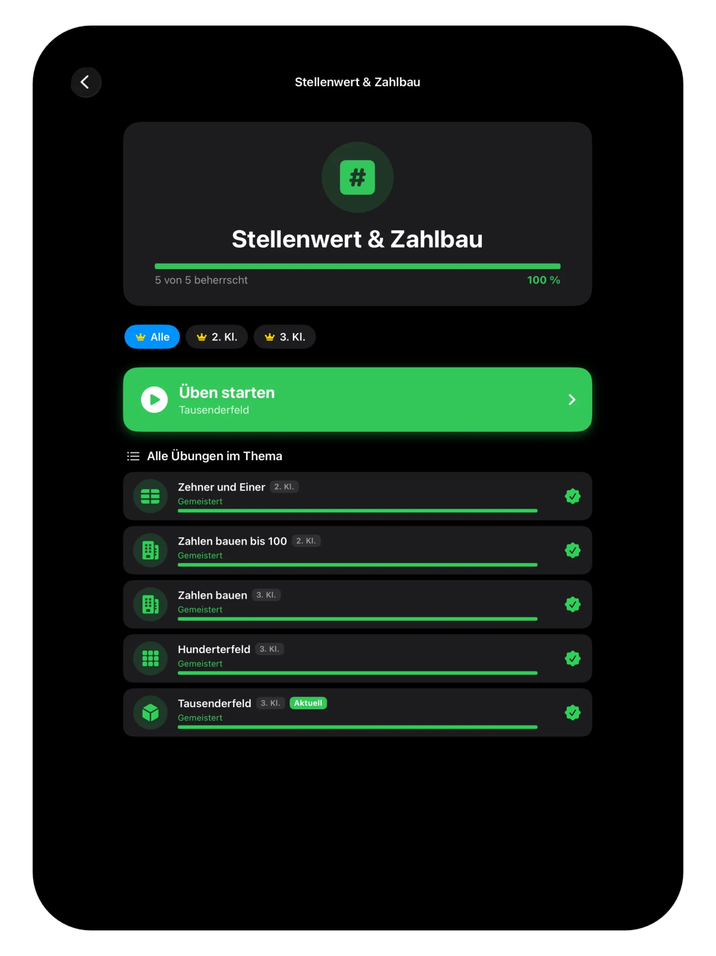 Thema Stellenwert und Zahlbau